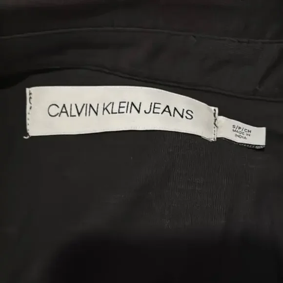 NWT Calvin Klein Jeans Black With White Logo Polo Shirt Size Small - Picture 5 of 5